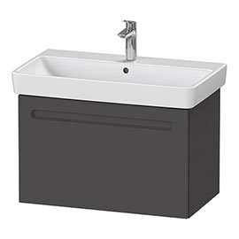 Duravit No.1 800mm Graphite Matt 1-Drawer Wall Mounted Vanity Unit with Basin (Trap Cut-Out) Medium 
