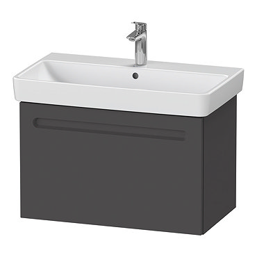 Duravit No.1 800mm Graphite Matt 1-Drawer Wall Mounted Vanity Unit with Basin (Trap Cut-Out)  Profile Large Image