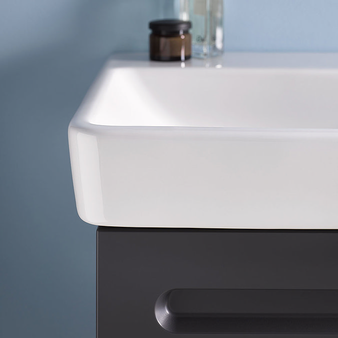 Duravit No.1 800mm Graphite Matt 1-Drawer Wall Mounted Vanity Unit with Basin Profile Large Image