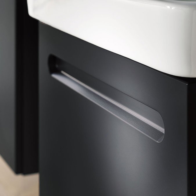 Duravit No.1 800mm Graphite Matt 1-Drawer Wall Mounted Vanity Unit with Basin Feature Large Image