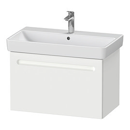 Duravit No.1 800mm White Matt 1-Drawer Wall Mounted Vanity Unit with Basin Large Image