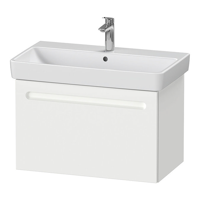 Duravit No.1 800mm White Matt 1-Drawer Wall Mounted Vanity Unit with Basin Large Image