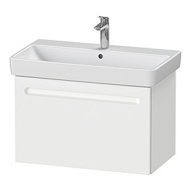 Duravit No.1 800mm White Matt 1-Drawer Wall Mounted Vanity Unit with Basin Large Image