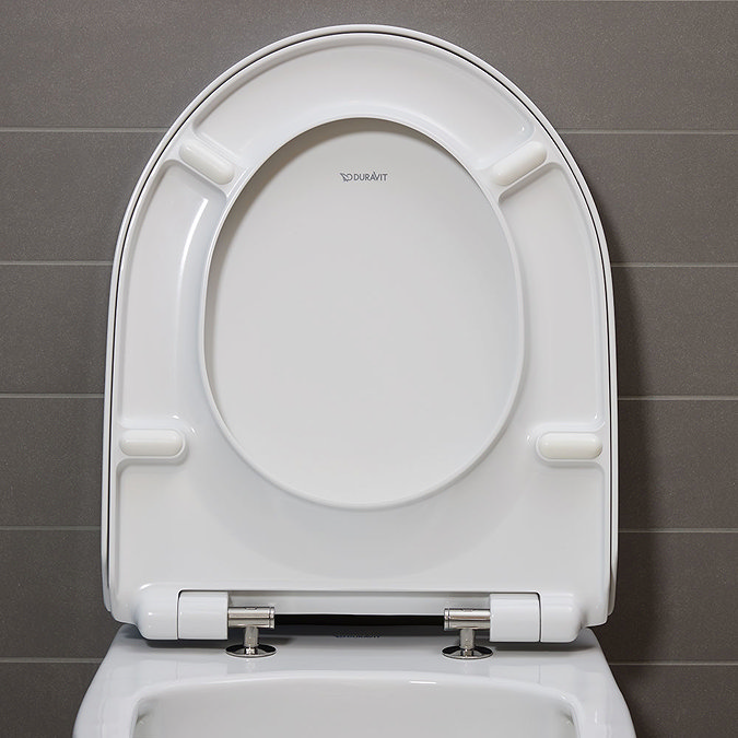 Duravit No.1 WonderGliss Compact 480mm Rimless Wall Hung Toilet + Seat  additional Large Image