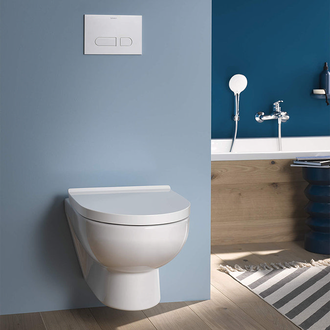 Duravit No.1 WonderGliss Rimless Wall Hung Toilet + Seat Profile Large Image