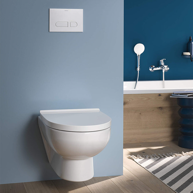 Duravit No.1 WonderGliss Rimless Wall Hung Toilet + Seat  Profile Large Image