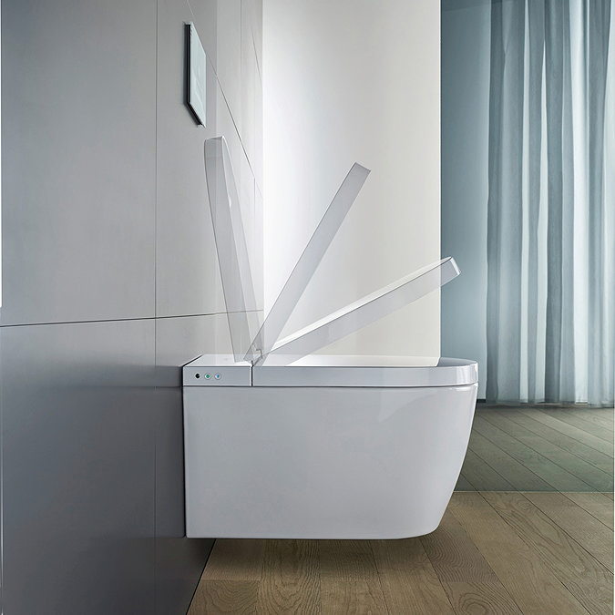 Duravit SensoWash Starck F Lite Compact Wall Hung Shower Toilet + Install Kit  In Bathroom Large Image