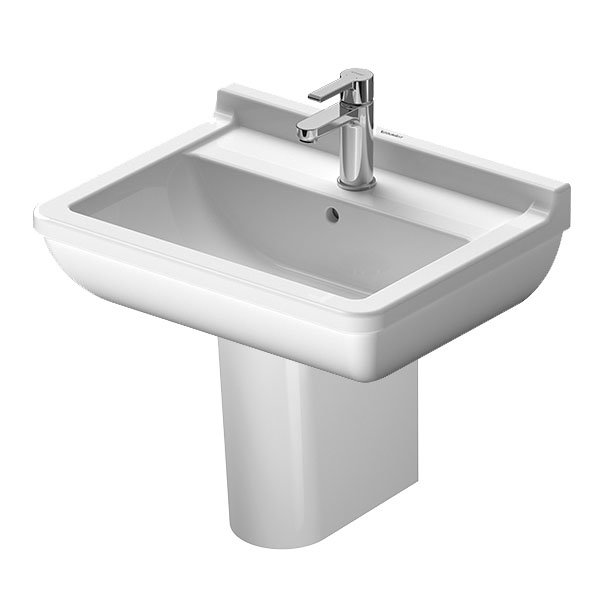 Duravit Starck 3 1TH Basin + Semi Pedestal Large Image