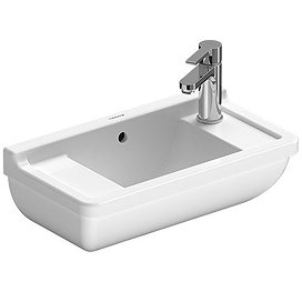 Duravit Starck 3 500mm 1TH Wall Hung Handrinse Basin - Right Hand - 0751500008 Large Image