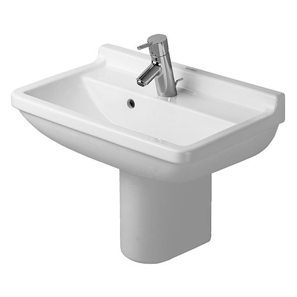 Duravit Starck 3 Compact 1TH Basin + Semi Pedestal Large Image