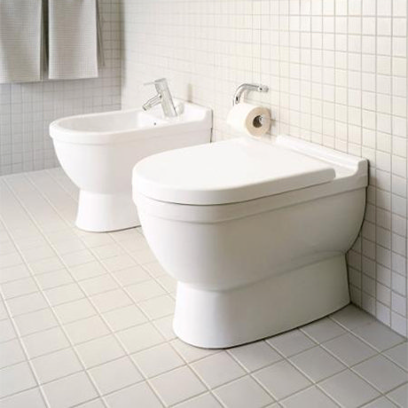 Duravit Starck 3 HygieneGlaze Back to Wall Toilet Pan + Seat Profile Large Image
