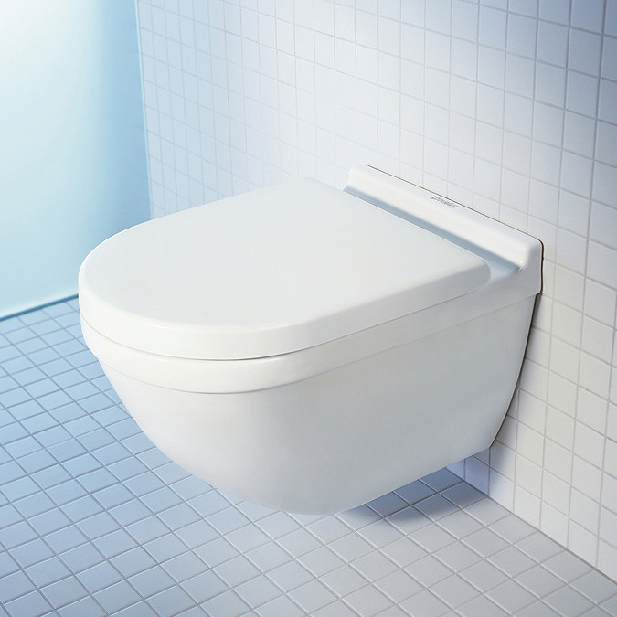 Duravit Starck 3 Rimless HygieneGlaze Durafix Wall Hung Toilet + Seat  Standard Large Image