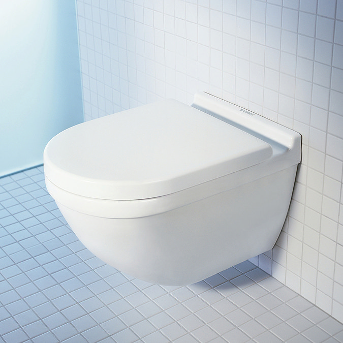 Duravit Starck 3 Rimless HygieneGlaze Durafix Wall Hung Toilet + Seat Standard Large Image