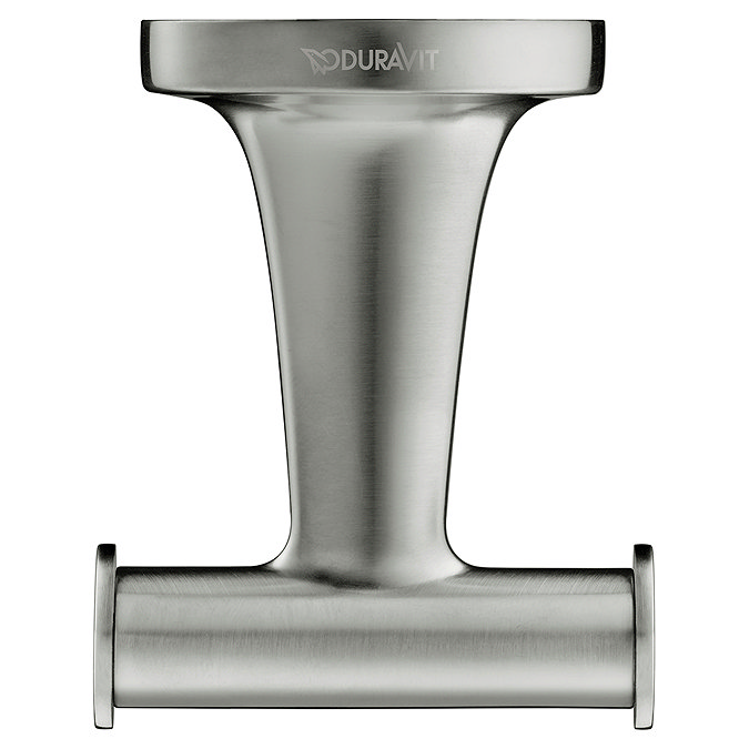 Duravit Starck T Wall Mounted Double Towel Hook - Brushed Stainless Steel