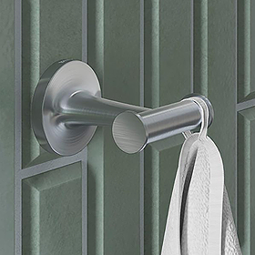 Duravit Starck T Wall Mounted Double Towel Hook - Brushed Stainless Steel