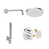 Duravit Thermostatic Round Concealed Shower Set with Fixed Head & Shower Kit with Outlet - Chrome