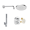 Duravit Thermostatic Round Concealed Shower Set with Fixed Head & Shower Kit with Outlet - Chrome
