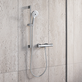 Duravit Thermostatic Shower Bar Valve & Slider Rail Kit - Chrome