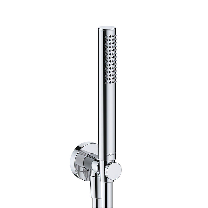 Duravit Thermostatic Square Concealed Shower Set with Fixed Head & Shower Kit with Outlet - Chrome