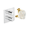 Duravit Thermostatic Square Concealed Shower Set with Fixed Head & Shower Kit with Outlet - Chrome