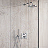Duravit Thermostatic Square Concealed Shower Set with Fixed Head & Shower Kit with Outlet - Chrome