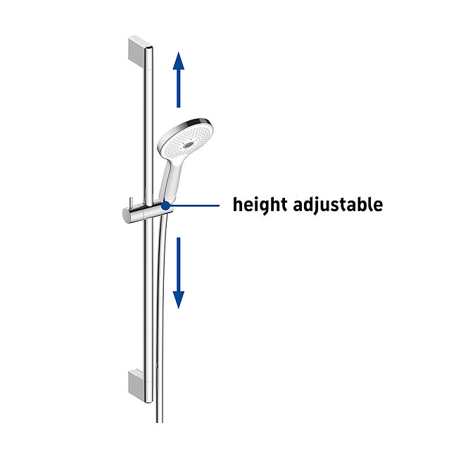 Duravit Thermostatic Square Concealed Shower Set with Fixed Head & Slider Rail Kit - Chrome