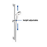 Duravit Thermostatic Square Concealed Shower Set with Fixed Head & Slider Rail Kit - Chrome