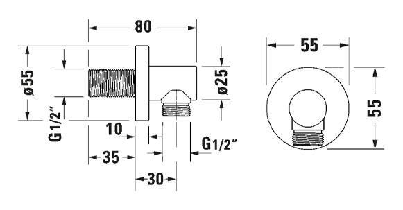 Duravit Thermostatic Square Concealed Shower Set with Fixed Head & Slider Rail Kit - Chrome