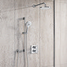 Duravit Thermostatic Square Concealed Shower Set with Fixed Head & Slider Rail Kit - Chrome