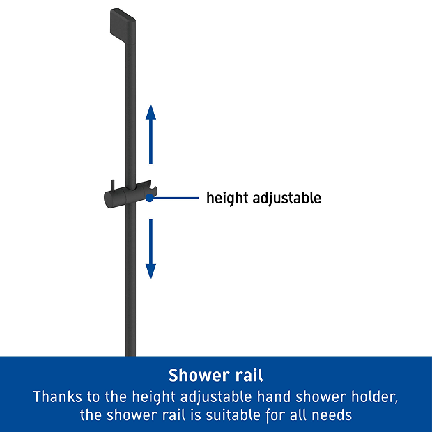 Duravit Universal 700mm Shower Slider Rail - Matt Black