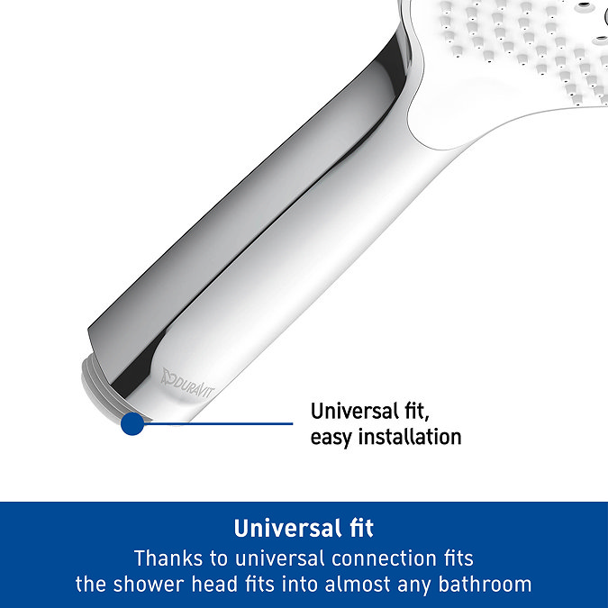 Duravit Universal MinusFlow 120mm Shower Handset with 3 Spray Patterns - Chrome