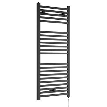 E-Cube Electric Only Heated Towel Rail - W500mm x H1110mm - Anthracite Grey  Profile Large Image