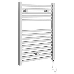 E-Cube Electric Only Heated Towel Rail - W500mm x H690mm - Chrome Large Image