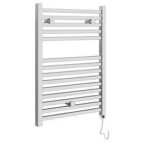 E-Cube Electric Only Heated Towel Rail - W500mm x H690mm - Chrome Large Image