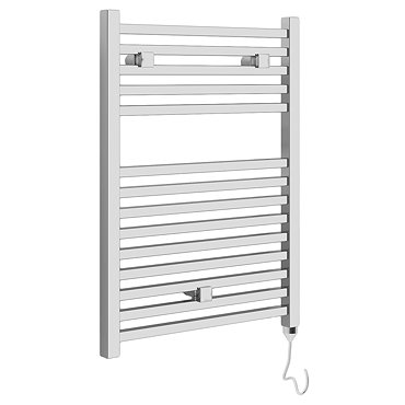 E-Cube Electric Only Heated Towel Rail - W500mm x H690mm - Chrome  Profile Large Image