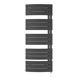 E-Delta Electric Only Heated Towel Rail - W550mm x H1380mm - Anthracite Large Image
