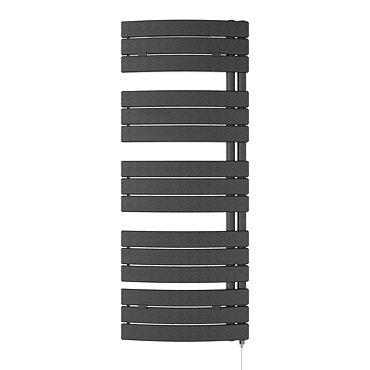 E-Delta Electric Only Heated Towel Rail - W550mm x H1380mm - Anthracite  Profile Large Image