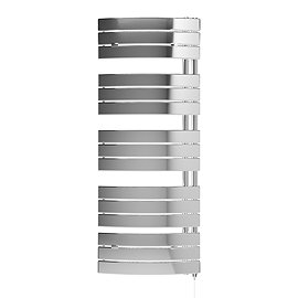E-Delta Electric Only Heated Towel Rail - W550mm x H1380mm - Chrome Large Image