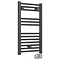 E-Diamond Electric Only Heated Towel Rail w. Digital Thermostat - W400mm x H720mm - Anthracite - Str