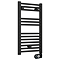 E-Diamond Electric Only Heated Towel Rail w. Digital Thermostat - W400mm x H720mm - Matt Black - Straight