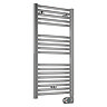 E-Diamond Electric Only Heated Towel Rail w. Digital Thermostat - W480mm x H920mm - Chrome - Straight