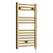 E-Diamond Electric Only Heated Towel Rail - W400mm x H720mm - Brushed Brass - Straight