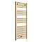 E-Diamond Electric Only Heated Towel Rail - W480mm x H1375mm - Brushed Brass - Straight