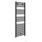 E-Diamond Electric Only Heated Towel Rail - W480mm x H1375mm - Matt Black - Straight Large Image