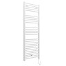 E-Diamond Electric Only Heated Towel Rail - W480mm x H1375mm - White - Straight Large Image