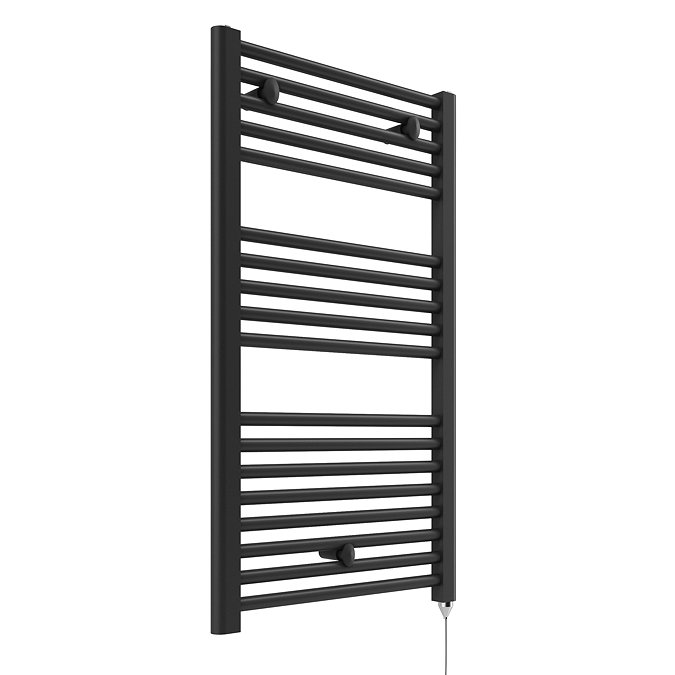 E-Diamond Electric Only Heated Towel Rail - W480mm x H920mm - Anthracite - Straight