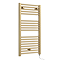 E-Diamond Electric Only Heated Towel Rail - W480mm x H920mm - Brushed Brass - Straight
