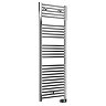 E-Diamond Electric Only Heated Towel Rail with Digital Thermostat - W480mm x H1375mm - Chrome - Stra