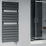 E-Milan Electric Only Heated Towel Rail w. Digital Thermostat - W500mm x H1213mm - Anthracite  In Ba