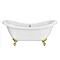 Earl 1750 Double Ended Roll Top Slipper Bath + Brushed Brass Leg Set  Feature Large Image